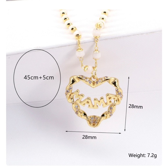 NEW Mama Heart Shape Pendant Mother's day Necklace - Picture 3 of 6
